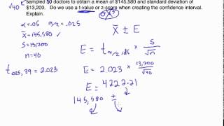 Confidence Intervals Example when the Population Standard Deviation is Unknown [upl. by Atiuqan]