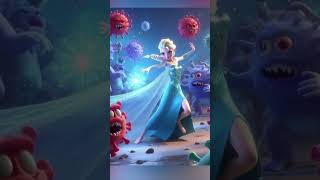 Princess Elsa and the virus battle Frozen Princess disney cartoon frozenelsa shorts virals [upl. by Sanger]