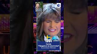 Eurovision 1991 Sweden Carola  quotFångad av en stormvindquot  WINNER  3 WORDS REACTION shorts [upl. by Parish152]