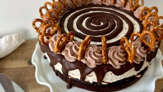 ChocolateCovered Pretzel Ice Cream Cake Recipe [upl. by Allebasi231]