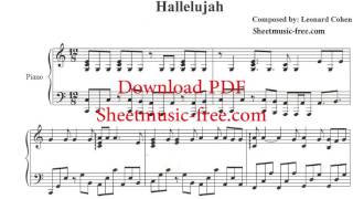 Hallelujah Piano Sheet Music Leonard Cohen [upl. by Audley]