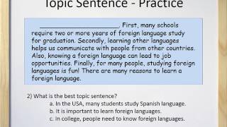 Paragraphs Part II  Topic Sentences [upl. by Cammie]