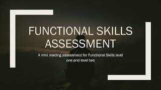 Functional Skills Mini Assessmentenglishlearning adulteducation functionalskills [upl. by Adekan]