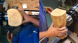 Woodturning a winged table top lamp Tournage sur bois dune lampe de table [upl. by Ulita]