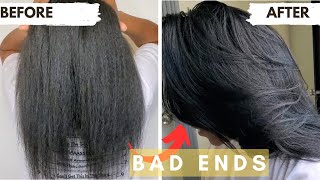 trim really bad ends relaxed hair damage [upl. by Aranaj]