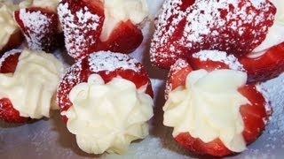 How to Make Stuffed Cream Cheese Filled Strawberries Recipe [upl. by Esirahs677]