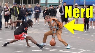 Nerd DESTROYS Hoopers Ankles at Venice Beach [upl. by Twyla670]