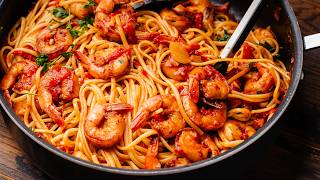 Shrimp and Linguine Fra Diavolo  The Easiest and BEST Seafood Pasta Youll Ever Make [upl. by Moitoso843]