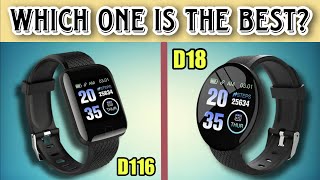 D116 And D18 Smart Bracelet Watch Detailed Comparison Video  Which One Should I Buy [upl. by Nehgem]