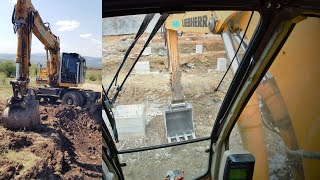 LIEBHERR 904 Backfilling Foundations At Construction Site  Operator Cab View [upl. by Inafetse451]