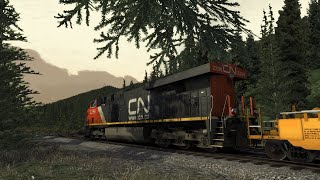 Yellowhead Pass CN 2296 with intermodal train  Train Simulator [upl. by Solracnauj]