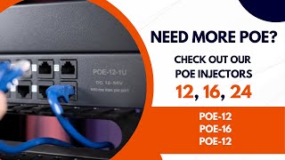 Do you need more PoE power Add a PoE Injector with 12 16 or 24 ports for 24V Passive PoE [upl. by Alexandra429]