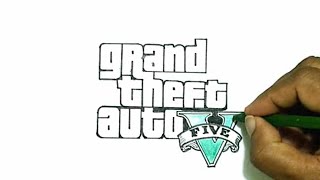 How to Draw the Grand Theft Auto V GTA 5 Logo [upl. by Carvey730]