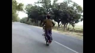 Bike wheeling on 70cc Most Wanted Okara Pakistan [upl. by Straus529]