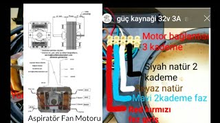 Aspiratör motor tamir motor bağlantı nasıl olur [upl. by Neom]