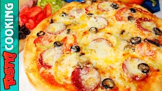 HOMEMADE Salami PIZZA Recipe ♥ How To Make Delicious Pizza At Home ♥ Tasty Cooking [upl. by Leddy]