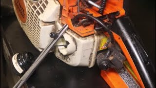 Stihl ms250 Chainsaw Repair Fuel Line and Strainer [upl. by Abixah]