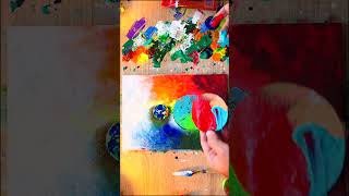 Colorful Circles Abstract Painting in Acrylics  Satisfying Bold Art [upl. by Euphemia]