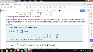 Inverse of the Matrix معكوس المصفوفة [upl. by Eboj790]