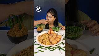 Spicy Samosa Spicy Chowmein Spicy Pani Puri Challenge In 1 Minute  Spicy Golgappa  shorts [upl. by Kathlin]