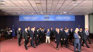 EU leaders meet at June 2011 summit in Brussels  Group photo raw video [upl. by Seka582]