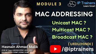 MAC Addressing Explained Unicast Multicast and Broadcast  IP Trainers  UrduHindi [upl. by Nirrol915]