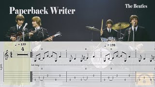 Paperback Writer  The Beatles  Backing Track  Guitar Tab [upl. by Anatola]