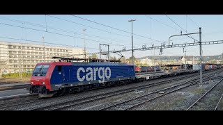 SBB Cargo 474 002 mit KLV Zug in Bülach [upl. by Airdnola258]