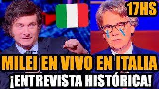 EL PRESIDENTE MILEI EN VIVO EN LA TV DE ITALIA ¡¡HACE HISTORIA [upl. by Haeckel608]