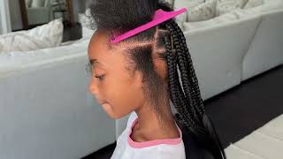 Kid Friendly Knotless Braids  This Is How It’s DONE [upl. by Elleirad]