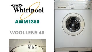 Whirlpool Aqualine AWM1860 Washing Machine  Woollens 40 [upl. by Garrott]