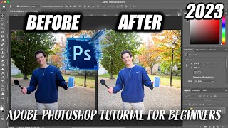 How to Edit Photos in Adobe Photoshop 2023 as a COMPLETE BEGINNER IN 3 MINUTES [upl. by Sacken882]