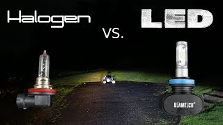 Halogen Vs LED Headlights  Install and Review [upl. by Ahselet598]