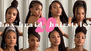 20 Ways To Style Box Braids 💗  Kashia Jabre [upl. by Lladnew]