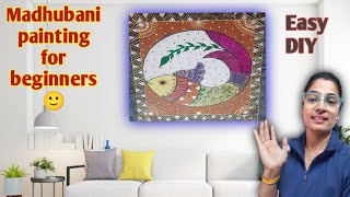 Madhubani painting for beginnersmakimg treditional art from INDIAमधुवनी पेंटिंग सीखें मिनटों में [upl. by Aniratak]