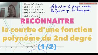 Reconnaître la courbe dune fonction polynôme du 2nd degré 12 [upl. by Girardi]