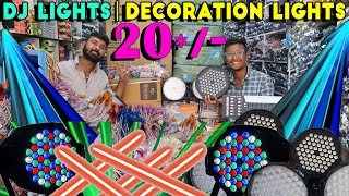 Cheapest Led Lights  50 ரூபாயிலிருந்து  DJ Light Wholesale Market  Fancy Ligh Decoration Lights [upl. by Naujaj]