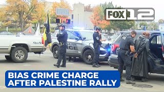 Man fires splatter ball gun at proPalestine marchers in Eugene faces bias crime charge [upl. by Elleryt920]