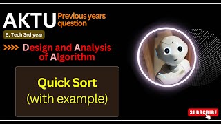 4 Quick sort algorithm and techniquewith exampleDAA AKTU Previous years question [upl. by Aisya]