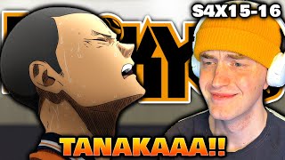 TANAKA 😭 Volleybal Fan REACTS To HAIKYUU S4 Episode 1516 [upl. by Nueovas470]