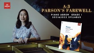 ABRSM GRADE 1 PIANO A3 2021 amp 2022  Parsons Farewell from the English Dancing Master [upl. by Fryd]