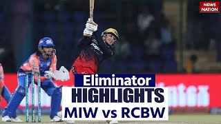 RCB vs MI Full Match Highlights MI vs RCB Eliminator Today Match Highlights  WPL Highlights [upl. by Yim]