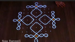 beautiful karthika masam special melikala muggulu 🪔 amazing rangoli design 🪔11×1 dots  Naa Rangoli [upl. by Culbert]