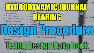 Hydrodynamic Bearing design procedure problem how to solve numrical of bearing [upl. by Ruskin]