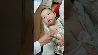 Baby Vaccine action at hospital 🏥 and funny 😂 baby love cute family babygirl happy funny [upl. by Surazal]