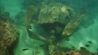 Snorkel P47 Thunderbolt plane wreck  Oahu Hawaii [upl. by Ahseid]