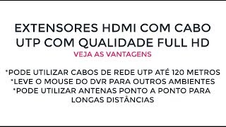 Extensor HDMI com cabo UTP  FULL HD  até 120 metros [upl. by Assenar]