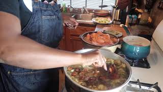 Cooking Deep Fried Hen Wings Red Beans amp Rice amp Cornbread [upl. by Dabbs]