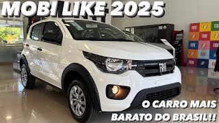 Fiat Mobi Like 2025  Agora com DRL e seta no retrovisor vale 73 MIL Reais 4K [upl. by Attolrahc153]