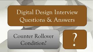 Interview Question Address Counter rollover condition [upl. by Linzy585]